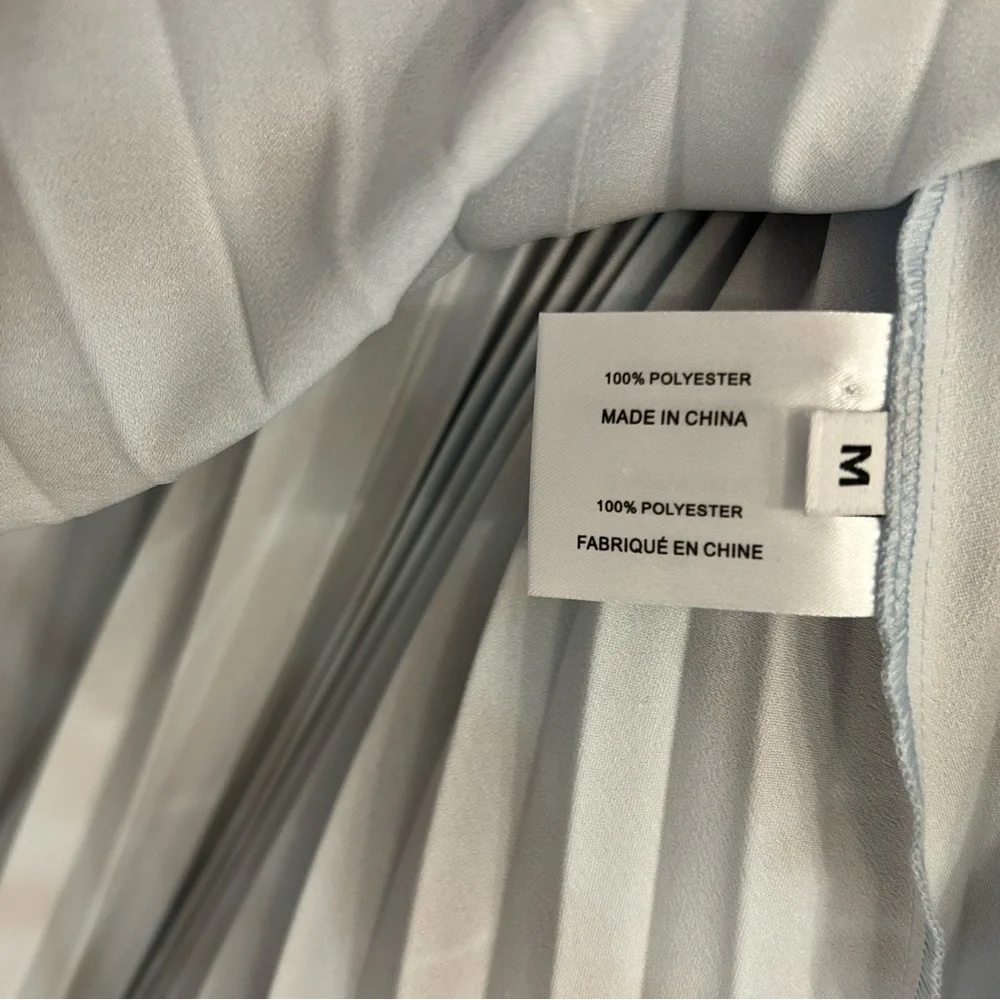 🩵 Proenza Schouler Light Blue and Gray Tie Dye Pleated Midi Skirt - Picture 11 of 11